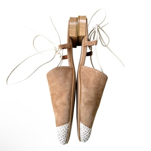 Anthropologie Angel Alarcon Tan Suede Sonya Ankle Tie Flats
Women Size 40 - Picture 3 of 6